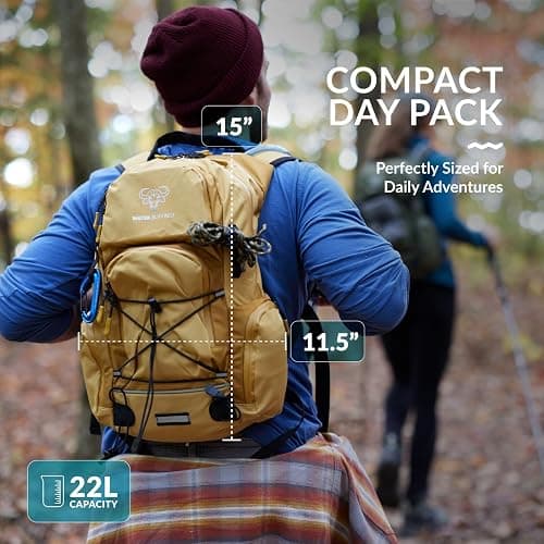 Water Buffalo Hydration Backpack - Sherpa 22L Hiking Backpack with Water Bladder - Water Backpack for Hiking with Waterproof Zippers, Phone & Pole Holders thumbnail 5