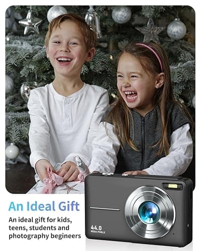 Digital Camera, FHD 1080P Point and Shoot Camera for Kids Teens, 32GB Card | Compact Small Vlogging Camera, 16X Zoom Anti-Shake Filters Date Stamp, Easy to Use, Gift for Boys Girls Starters, Deep Black thumbnail 6