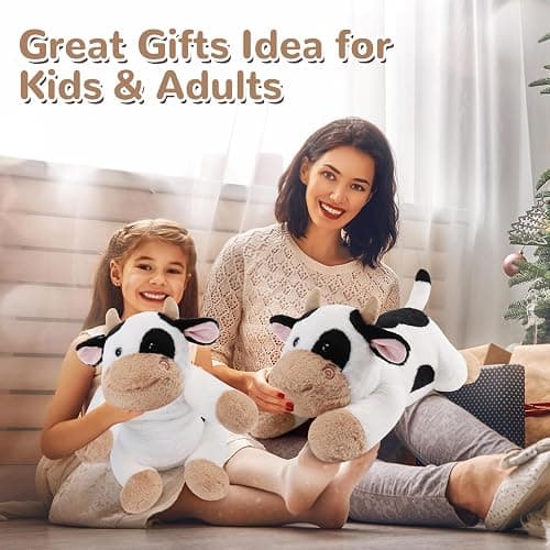 gnomantic Cow Weighted Stuffed Animals - 22 Inch 4.5 Pounds Weighted Plushies Cow Stuffed Animals - Big Plush Pillow - Cute Plush Toys Gifts for Kids & Adults (22" 4.5 lbs) thumbnail 6