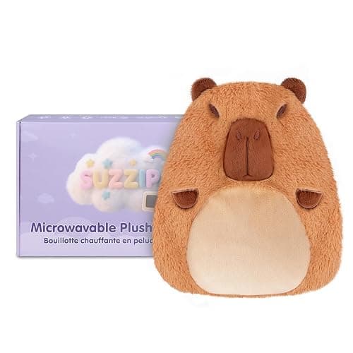 Capybara Microwavable Heating Pad for Belly, Neck & Shoulders, Heated Stuffed Animals with Moist Heat, Removable Plush Cover, Unscented Natural Fill, Adorable Surprise Present, 7.8" x 10.6", 1.2 lb thumbnail 9
