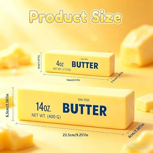 10in Giant Butter Squishy, TPR Jumbo Squishy Butter Stick, 14oz Big Butters Squeeze Stress Ball, Large Butters Fidget Toy, Stress Relief Slow Rising Fun for Anxiety Relief Party Favors (1pcs, 10in) thumbnail 2