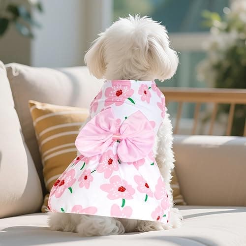 choyaxo Floral Dog Dress Cute Dog Skirt Pet Dress Summer Pet Clothes for Puppy Small Cats thumbnail 6