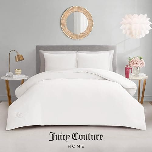 Juicy Couture Angel White Velour Full/Queen Comforter Set - 3 Piece Luxury Bedding Ensemble thumbnail 6