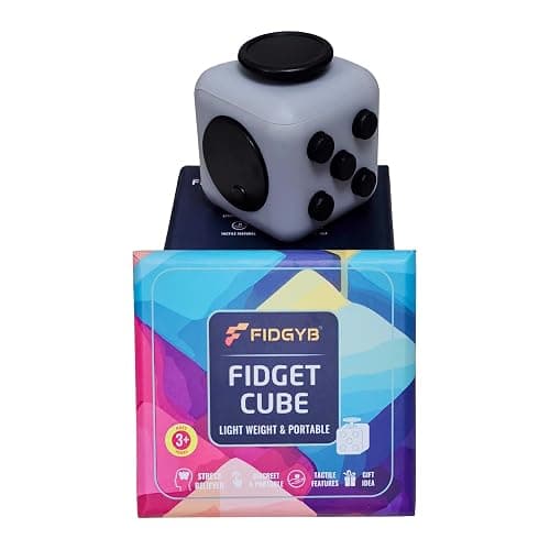 FIDGYB Cube Fidget Stress Relief Toy for Adults & Kids, Smooth, Quiet Sensory Toy for Anxiety, Focus & ADHD Idea[LGB] - Image 1