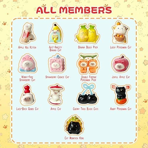 UNICOBOX Cat PAI Fun Fruits Series Blind Box Figures Desk Decor Single Box | Cat Collectible Toys, Mini Resin Figurines, Kawaii Room Display, Random Design Figurines, Fruits Cat Holiday Birthday Gifts thumbnail 4
