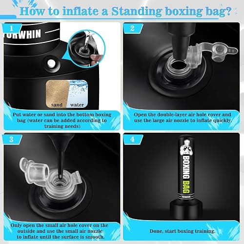 Heavy Freestanding Punching Bag for Adults, 70'' Standing Punching Bag Heavy Bag with Boxing Gloves, Women Men Boxing Training Equipment Kickboxing Bags for Beginners Training MMA Fitness Home Gym thumbnail 5