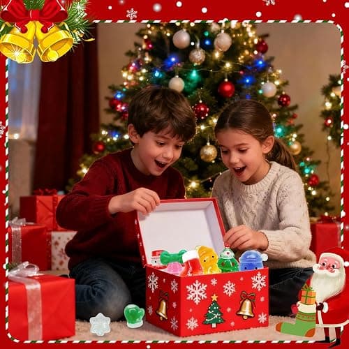 24 Pcs Squeeze Shapes Stress Squishy for Christmas Christmas Fidget Christmas Party Favors for Stocking Stuffers Prizes & Gift Box thumbnail 2