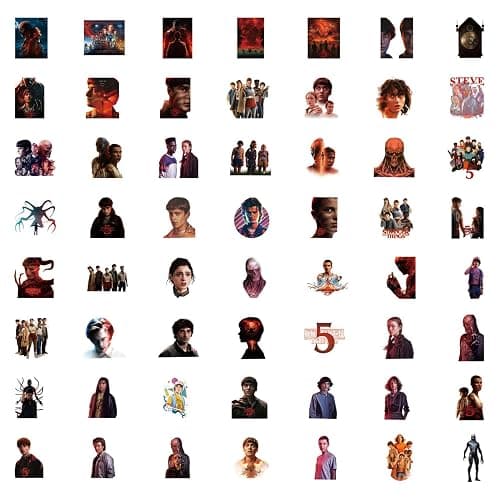 60pcs Movie Stranger Things 5 Stickers for Girl Waterproof Decal for Water Bottle,Adult Teen Kids Travel Case, Laptop, Guitar, Skateboard, Phone, Computer, Bike, Notebook, Helmet thumbnail 3