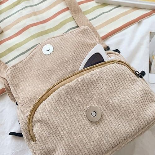 AWXZOM small cute Corduroy Crossbody bag min Kawaii Purse Crossbody Bag small Kawaii Wallet small Kawaii Crossbody Bag thumbnail 5