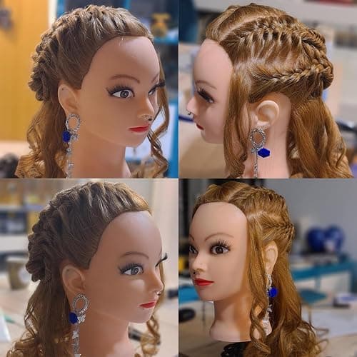 ZOMOI Mannequin Head with 80% Real Human Hair 26''-28"Cosmetology Mannequin Doll Head to Practice Hair Styles Hairdresser Practice Braiding Head(27# Light Brown) thumbnail 4
