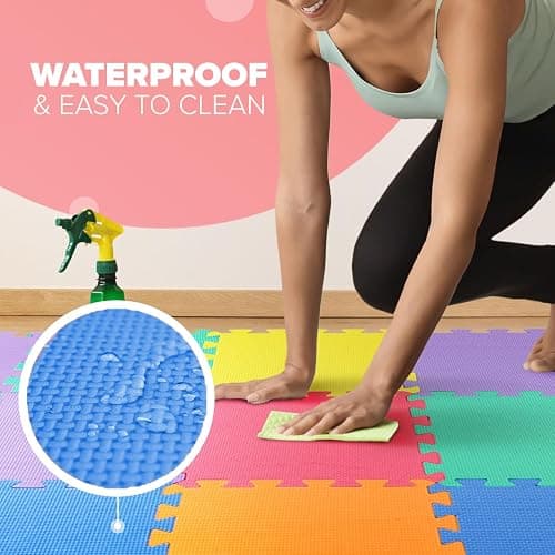 kidoola Foam Baby Play Mat (29x29cm) – Thick & Soft EVA Foam Interlocking Floor Tile Matting for Children – Large Multi Colour, Safe & Comfortable 7mm Thick Play Flooring (27pc) thumbnail 6