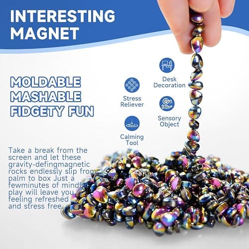 550 Pcs Magnetic Putty Fidget Toys for Adults & Teens, Ferrite Stress Relief Sensory Putty with Weak Magnetic Beads, Desk Gadgets for Office Anxiety, ADHD, Autism, Christmas Stocking Stuffer Gift thumbnail 3