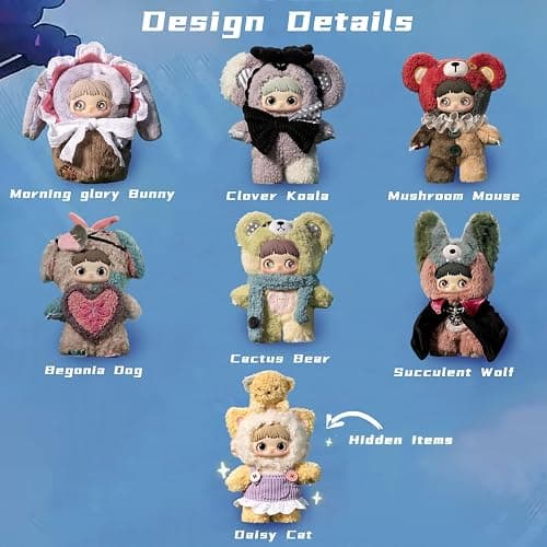 Mckkymi Plush Blind Box,Maymei Twin Secret Realm Series Stuffed Blind Box Doll 1PC,Kawaii Mystery Plush Toys Collectible for Birthday Gift,Halloween Plush Toys (1 of 7 Possible Styles) thumbnail 2