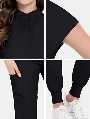 niaahinn Scrubs Set for Women Nurse Uniform Jogger Suit Stretch Top & Pants with Multi Pocket for Nurse Esthetician Workwear thumbnail 6
