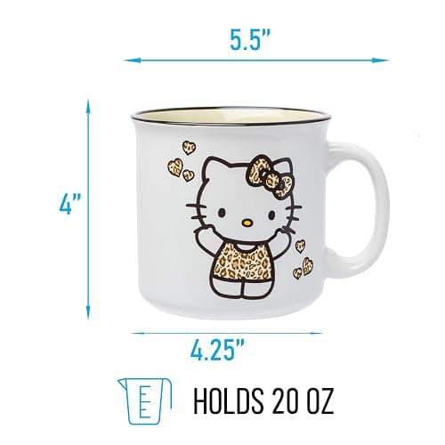 Silver Buffalo Sanrio Hello Kitty Leopard Outfit Ceramic Camper Mug, 20 Ounces thumbnail 3