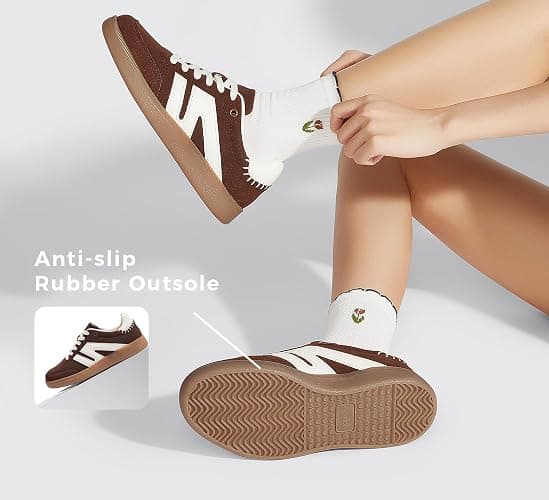 LUCKY STEP Women Classic Retro Gum Sole Fashion Sneakers Casual Tennis Skate Shoe Genuine Leather Walking Footwear Anti Slip Trainers thumbnail 6