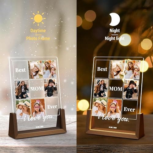 LUCKOR Photo Decorative Plaque Personalized Mom Gift for Mothers Day from Daughter Son Kids, Customized for Wife from Husband, Best Mom Ever thumbnail 6