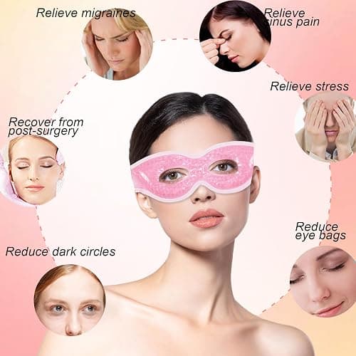 Migräne Augenmaske KühlGel-Augenmaske kühlmaske,Wiederverwendbare kühlende Eis-Schlafmasken für Post-Chirurgie,Schwellungen,Allergien,Sinus & Migräne thumbnail 6