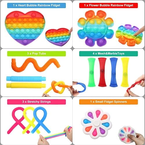 Fidget Simple Fidget Pack, 35pcs Fidget Toys Set with Popping Fidget Sensory Toys for Kids and Adults, Stress Relief Kit Gifts for Party Favors Classroom Prizes Easter Basket Stuffers Egg Fillers thumbnail 4