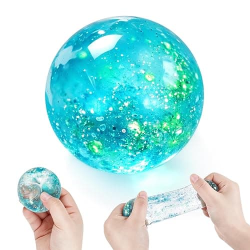 Coconut Oil Squishy, Coconut Oil Slow Rising Squeeze Stress Ball Clear Jelly Bubblegum Texture Coconut Oil Squishy Toy (Blue-A) - Image 1