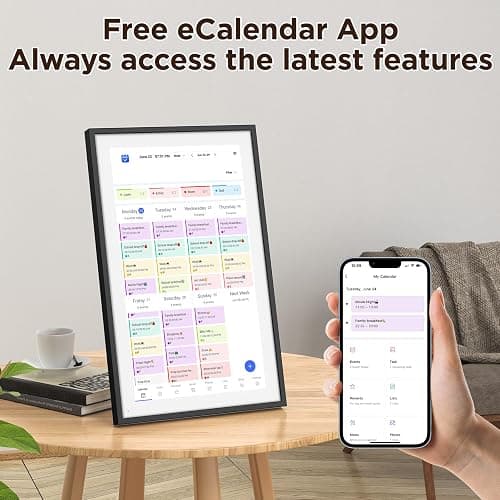 LOOFII 10.1 Inch Smart Digital Calendar – HD Touchscreen Family Planner & Calendar with Chore Chart & Meal Planner (Black White) thumbnail 6