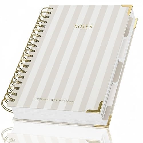 Aesthetic Thick Spiral Notebook With Tabs - Journal For Women Size B5 | College Ruled Note Book with 300 Lined Pages and Dividers - Perfect for Writing and Staying Organized at Work or School - Image 1