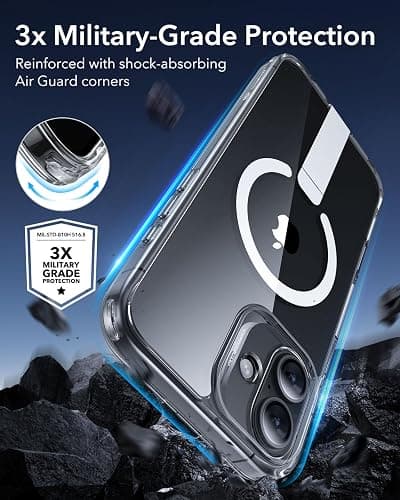 ESR for iPhone 16 Case with Kickstand, Compatible with MagSafe, Magnetic Case for iPhone 16, Fully Adjustable Flickstand, Military-Grade Protection, Shockproof Case, Boost Series, Clear thumbnail 5