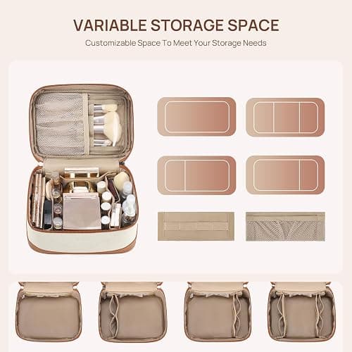 Telena Large Makeup Bag, Travel Toiletry Bag for Women, Vegan Leather Makeup Organizer Case Cosmetic Bag for Travel Essentials thumbnail 4