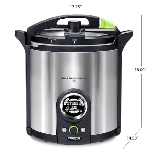 Presto 02152 17-Quart Digital Pressure Canner - Digital Display, Waterbath Capable, 10 Built-In Safety Features, Recipe Book, Stainless Steel thumbnail 2