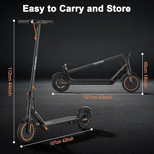 VOLPAM Electric Scooter, 350W/500W Powerful Motor, 8.5"/10" Solid Tires, 19/22Mph, 28/23/21/16 Miles Max Range, Dual Braking thumbnail 9