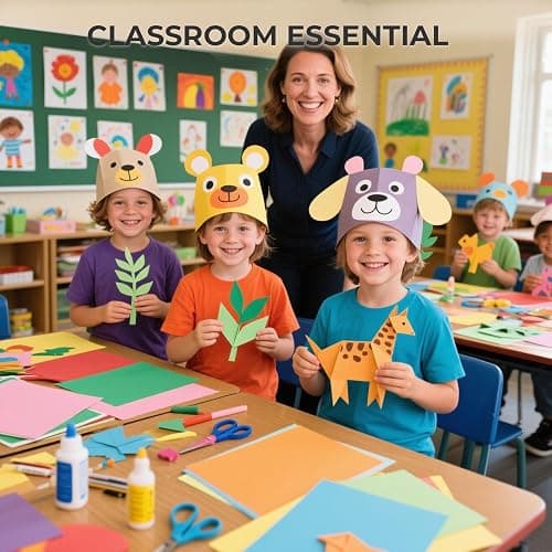 3 otters 200Sheets Construction Paper, Cardstock 8.27" x 11.7", 10 Assorted Colors Card Stock Printer Paper 65lb/180GSM, for Printing, DIY Crafts, Classroom Must Haves, Kids School Supplies, Party Dec thumbnail 2
