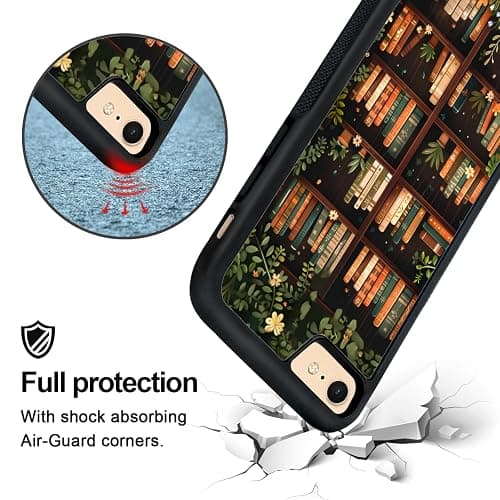 Aesthetic Floral Bookshelf Book Phone Case Compatible with iPhone 7/8/SE2020 Case 4.7 Inch, TPU Shockproof Protection Vintage Flowers Bookish Art Reading Book Lovers Gifts Phone Case for Girls Women thumbnail 2