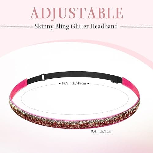 WILLBOND 10 Pcs Glitter Non Slip Running Headbands Girls Elastic Sports Velvet Sparkly Fabric Stretchy Shiny Headband Workout Fashion Hair Accessories for Women Party Favor(0.4 Inches,Multicolor) thumbnail 2