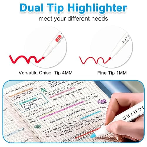 Funnasting Highlighters Pens, 15 Colors Mild Highlighters, Dual Tip Colourful Highlighter, Pastel Marker Set, Stationary Supplies Perfect for Highlighting, Underlining and Colouring thumbnail 4