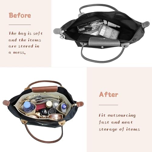 Organizer Insert For Longchamp Women Purse For Long Champ Bag Le Pliage organizer Medium 030beige-M thumbnail 3