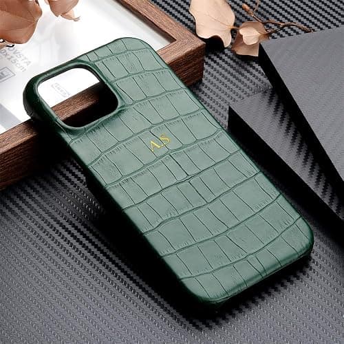 Personalized Custom Name Initials Alligator Pattern Luxury Leather Phone Case for iPhone 16 15 14 13 12 11 Pro Max X XS XR Max 3D Hot Stamping Cover thumbnail 4