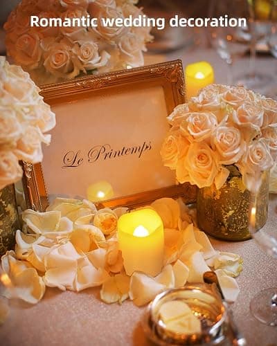 SHYMERY Flameless Votive Candles,Flameless Flickering Electric Fake Candle,24 Pack 200+Hour Battery Operated LED Tea Lights in Warm White for Wedding, Table, Halloween,Christmas Decorations 1.5"X1.7" thumbnail 2