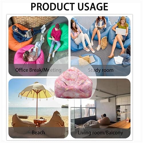 Odot Bean Bag, Soft Gaming Bean Bag Chair for Adult Teenagers, Removable, Washable Bean bag Cover for Outdoor Garden Livingroom Playroom Bedroom Dorm(No Filler) (XL(100x120cm),Pink) thumbnail 5
