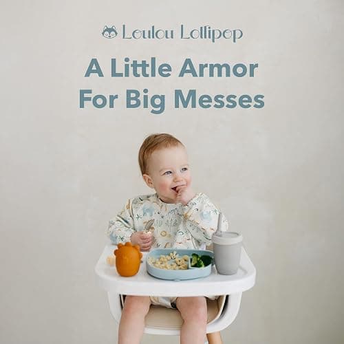 Loulou Lollipop Long Sleeve Mess Free Waterproof Bibs, for baby boys and girls 6-36 Months, Machine Washable, Travel Friendly thumbnail 7