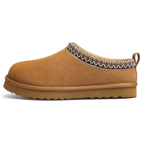 bebealy Genuine Suede Fuzzy Slippers for Women Winter Warm House Shoes Cozy Mini Boots for Indoor Outdoor thumbnail 3