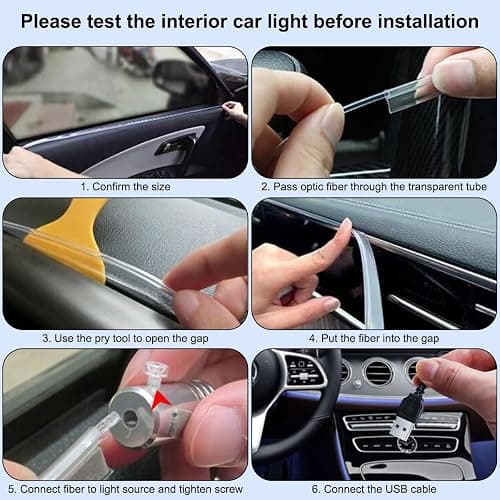 Car LED Strip Lights, LEDCARE 9 in 1 RGB Car Interior Lights with APP & Remote Control, 16 Million Colors Ambient Lighting Kit with 5 Fiber Optic LED Strips & 4 Under Dash Lights, Sync to Music thumbnail 6