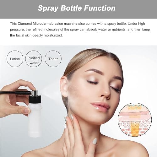 AIMENGXI Diamond Microdermabrasion Machine Professional Plus, 3 in 1 Pink Diamond Dermabrasion Facial Beauty Equipment Skin Care for Vacuum Blackhead Removal & Spray, Suction Power 0-70 cmHg thumbnail 6