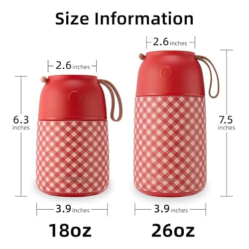 ChugJug Thermo for Hot Food for Adults Kids | Wide Mouth, 26 oz Insulated Food Jar with Spoon, Leakproof Soup Thermo for School Office Travel, Thermal Steel Lunch Container Easy to Carry (Red) thumbnail 2