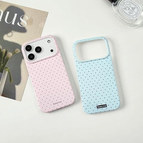 Reownest for iPhone 17 Pro Case,Cute Polka Dot Aesthetic Phone Cover-Pink | Simple Stylish,Soft TPU Shockproof Protective Phone Case,for Women Girls thumbnail 9