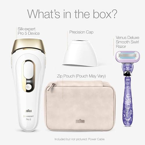 Braun IPL at Home Laser Hair Removal for Women and Men, Silk Expert Pro 5 PL5137 with Venus Swirl Razor, Permanent Visible Hair Reduction in Hair Regrowth for Body & Face, Corded, PL5137 thumbnail 9