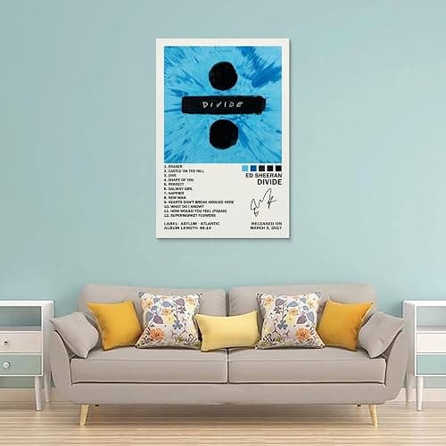 KUCOON Ed Sheeran Divide Album Cover Art Canvas 24x36inch(60x90cm) for Bedroom Decor thumbnail 2