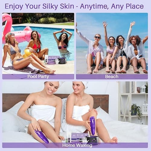 BLITZWAX Brazilian and Bikini Waxing Kit for Women, Hard Wax Warmer for Face, Legs and Body, At Home Hair Removal Kit, Beginner Friendly, Digital Fast Heating, 51 Wax Items thumbnail 9