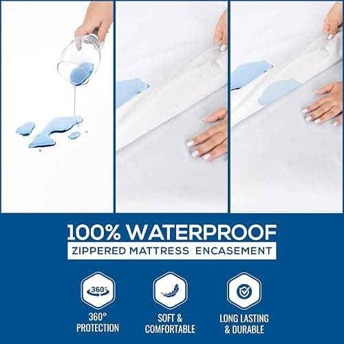 Utopia Bedding Waterproof Mattress Protector Twin XL Size, Zippered Mattress Encasement Bed Bug and Dust Mite Proof, Absorbent Six-Sided Mattress Cover thumbnail 3