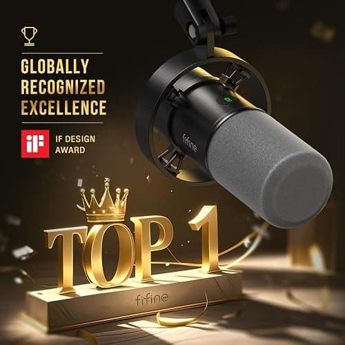 FIFINE K688 Podcast Microphone Kit, USB/XLR Dynamic Microphone with Boom Arm for PC/XLR Mixer, Gaming Mic with Mute Button, Headphone Jack for Vocal, Voice-Over, Streaming, Music Recording -K688CT thumbnail 2
