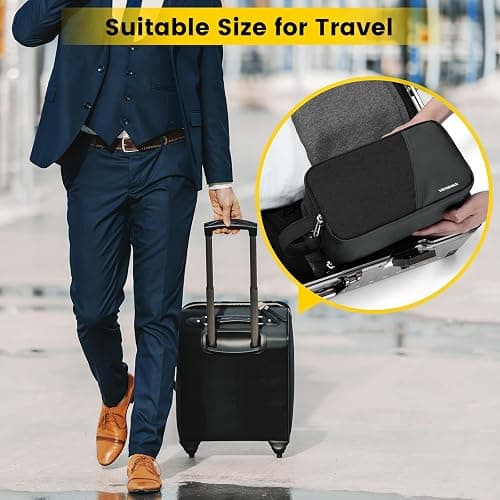 Vorspack Travel Toiletry Bag - Toiletry Bag for Men Water Resistant Skincare Bag Dopp Kit for Bathroom Toiletries Accessories Gifts - Black - Black - Medium thumbnail 7